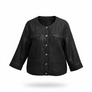 Women's Black Textured Jacket